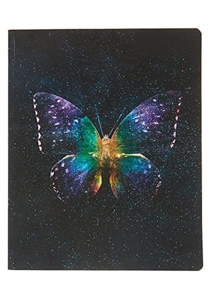 Metrashop Color 20X25 80YP. Kareli Bind Note Butterfly Ciltli Butik Defter
