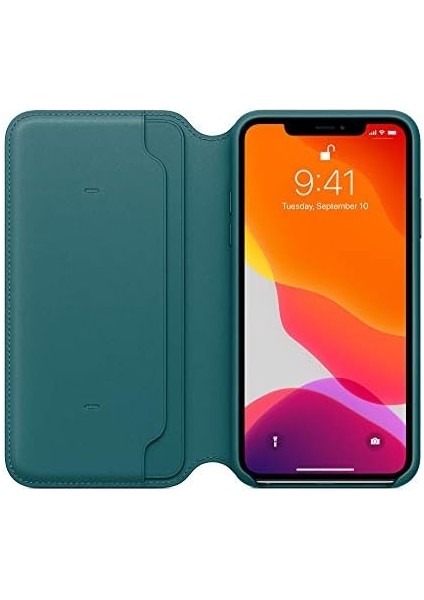 Apple iPhone 11 Pro Max Için Deri Folyo Kılıf - Tavus Kuşu modelleri