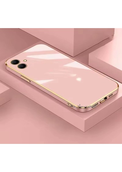 Samsung Galaxy A06 Kılıf Kamera Korumalı Parlak Gold Altın Işlemeli Kenarlı Yumuşak Silikon Kapak