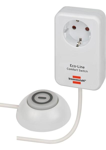 Metrashop Eco Line Comfort Switch Adaptör El Csa 1 (Işıklı El/ayak Şalterli Priz, Yüksek Dokunma Korumalı, 1,5 M Kablo)