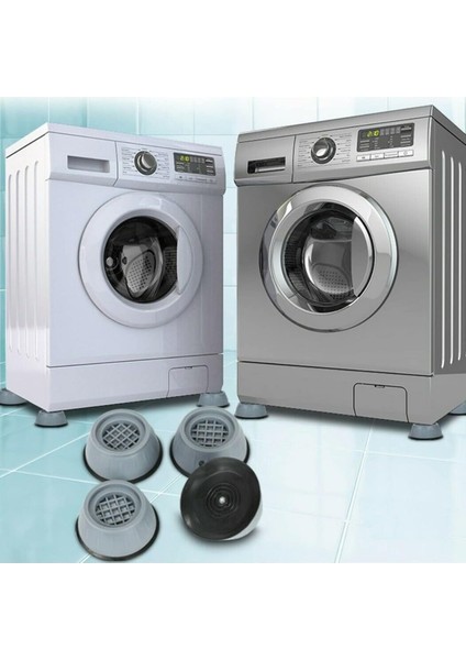 Metrashop Çamaşır Makinesi Titreşim Gürültü Hareket Önleyici Mobilya Yükseltici Ayak Ped (4 Adet)
