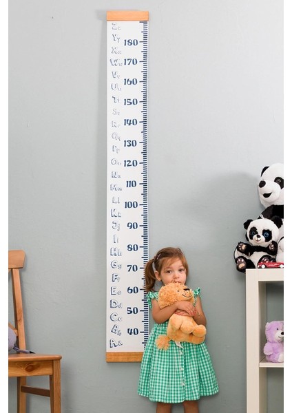 Metrashop Tasarımlı Boy Ölçme Cetveli - Asılabilir Boy Ölçer - Duvara Monte Bebek Boy Ölçer