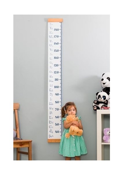 Metrashop Tasarımlı Boy Ölçme Cetveli - Asılabilir Boy Ölçer - Duvara Monte Bebek Boy Ölçer