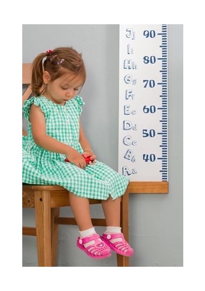 Metrashop Tasarımlı Boy Ölçme Cetveli - Asılabilir Boy Ölçer - Duvara Monte Bebek Boy Ölçer