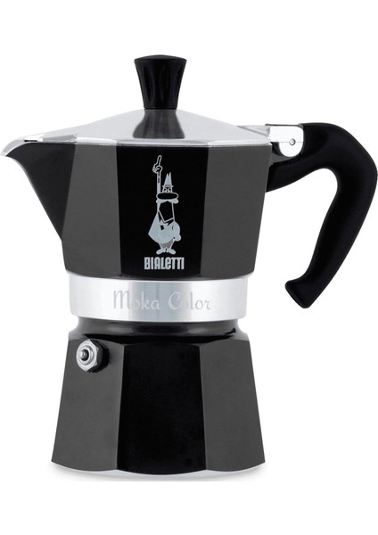 Metrashop Moka Renk: Ocak Plakası Için Ikonik Espresso Makinesi, Gerçek Italyan Kahvesi, Moka Demliği, 1 Fincan (60 Ml), Alüminyum, Siyah