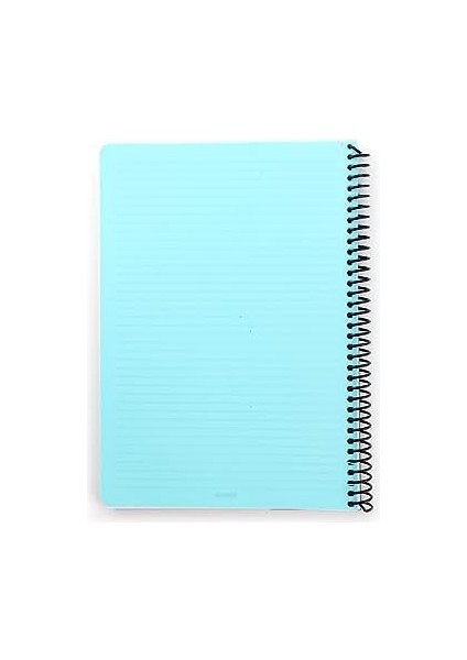 Metrashop Infinity Pastel Serisi, A4, 7 Konulu (5 Kareli, 2 Çizgili) 210 Yaprak Pp Kapaklı Spiralli Defter, Mavi