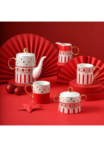 Metrashop Hollie Yılbaşı 15 Parça Çay ve Kahve Seti