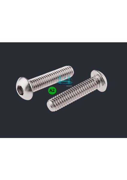 Istanbulinoks - Paslanmaz Bombe Baş Imbus M6X20 mm - 20 Adet