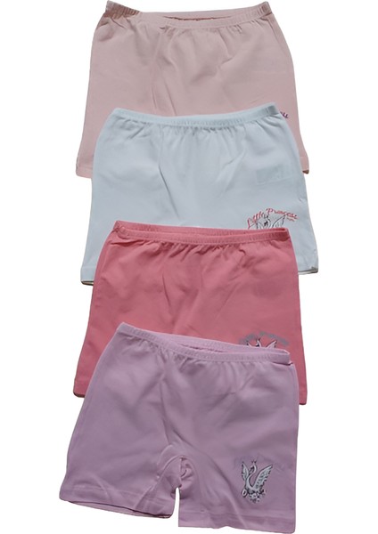 Kız Çocuk Baskılı Boxer 4'lü 7514