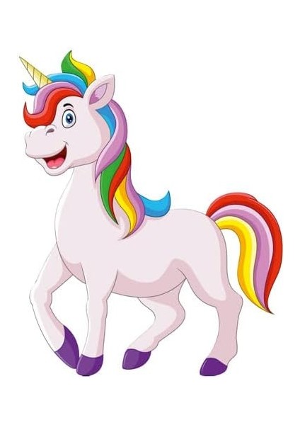 Metrashop Çocuk Odası Duvar Saati Unıcorn Model ve Unicorn Temalı Duvar Süsleri