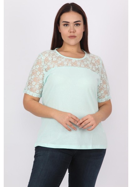 Kadın Beyaz Pamuklu Kumaş Dantel Detaylı Bluz 65N20711 modelleri