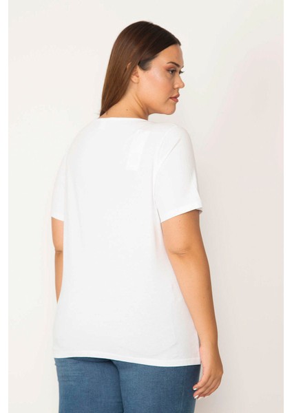 Kadın Beyaz Pamuklu Kumaş Yakası Dantel Kısa Kollu Bluz 65N29547 fırsatları