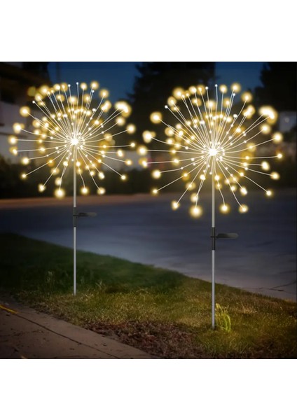 Sıcak Beyaz 60 LED Dış Mekan Güneş Bahçe Işıkları Atmosfer 1 Adet