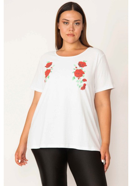 Kadın Beyaz Pamuklu Kumaş Yakası Dantel Kısa Kollu Bluz 65N27659 fırsatları