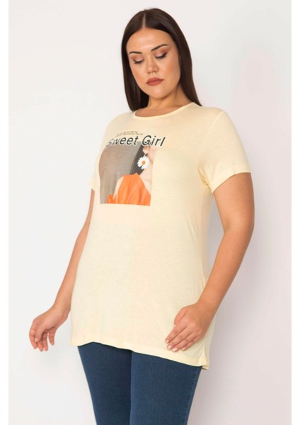 Kadın Sarı Dijital Baskılı Bluz 65N28859