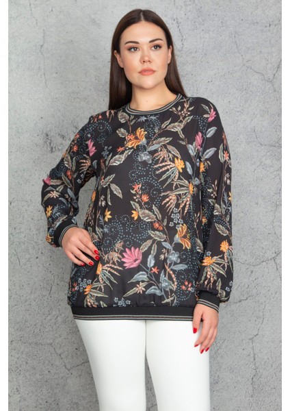 Kadın Siyah Sim Ribana Detaylı Şifon Bluz 65N30255 fırsatları