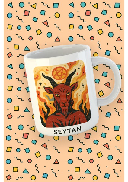 Kartura Koleksiyonu – Tarot Şeytan Kartı Özel Tasarım Kupa Bardak