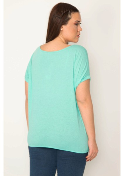 KADIN MİNT ETEK UCU LASTİKLİ DUBLE KOL BLUZ fiyatları