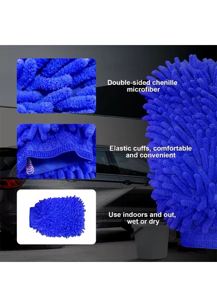 Mikrofiber Oto Yıkama ve Temizlik Eldiveni Makarna Desenli Çizmez Ultra Yumuşak fırsatları