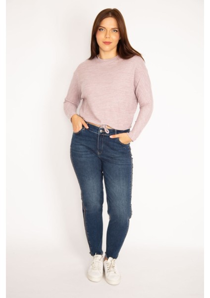 Kadın Pembe Ön Bağcıklı Bluz 65N34916