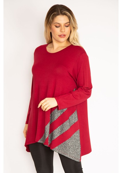 Kadın Bordo Sim Detaylı Tunik 65N35186