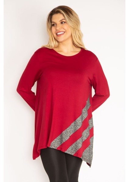 Kadın Bordo Sim Detaylı Tunik 65N35186
