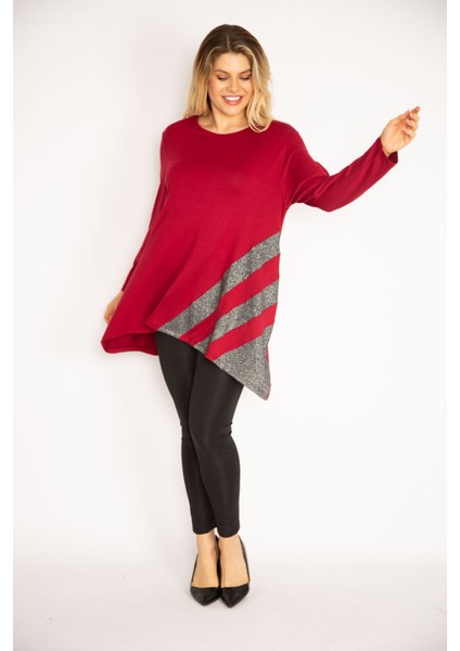 Kadın Bordo Sim Detaylı Tunik 65N35186