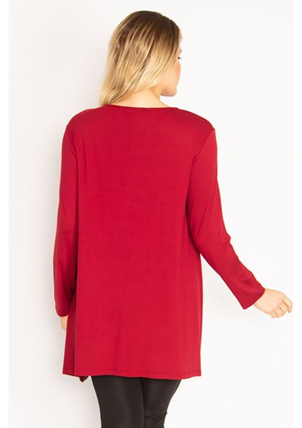 Kadın Bordo Sim Detaylı Tunik 65N35186