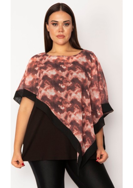 Kadın Siyah İçi Viskon Atletli Şifon Pelerin Tunik 65N31536 modelleri