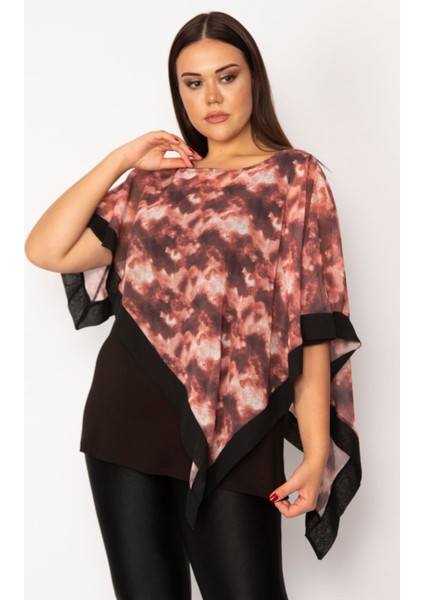 Kadın Siyah İçi Viskon Atletli Şifon Pelerin Tunik 65N31536 indirimleri