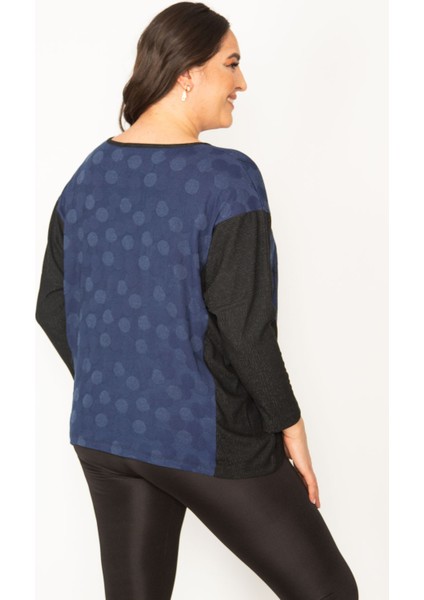 Kadın Siyah Yarasa Kol Ön Detaylı Tunik 65N31027 fırsatları