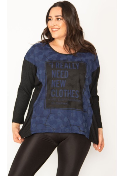 Kadın Siyah Yarasa Kol Ön Detaylı Tunik 65N31027 indirimleri