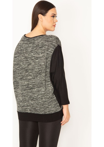 Kadın Siyah Baskı Detaylı Iki Renkli Tunik 65N31415 fırsatları