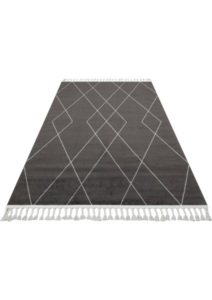 Urb 02 Black Grey - Urban - Etnik Desenlere Sahip Hav Toz Vermez Yumuşak Dokulu Modern Halı
