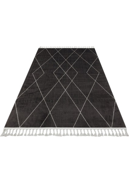Urb 02 Black Grey - Urban - Etnik Desenlere Sahip Hav Toz Vermez Yumuşak Dokulu Modern Halı
