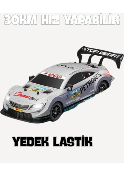 2.4 Ghz 30 Km Hız Yapabilen 7.4V Yedek Teker ve Dubalı Merso Kasa Drift Yarış Arabası (Beyaz)
