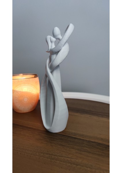 Sonsuza Dek Beraber Dekor Dekorasyon Biblo Heykel Ev Dekorasyonu Hediyelik 17 cm Beyaz Renk
