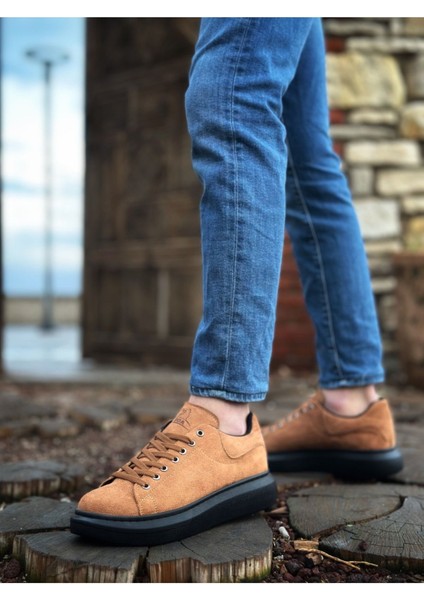 BA0547 Boa Kalın Yüksek Taban Taba Siyah Süet Bağcıklı Spor Erkek Ayakkabı fiyatları