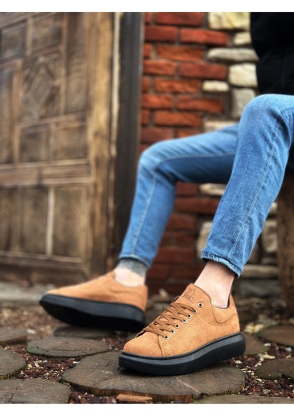 BA0547 Boa Kalın Yüksek Taban Taba Siyah Süet Bağcıklı Spor Erkek Ayakkabı modelleri