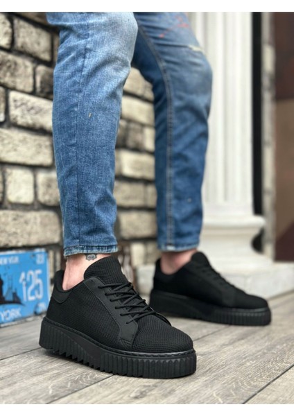 BA0803 Boa Yüksek Siyah Taban Triko Siyah Erkek Ayakkabı fiyatları