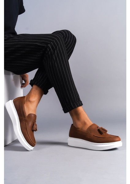 SLW154 Blaze Bağcıksız Püsküllü Cilt Erkek Günlük Spor Klasik Ayakkabı Bt Taba modelleri