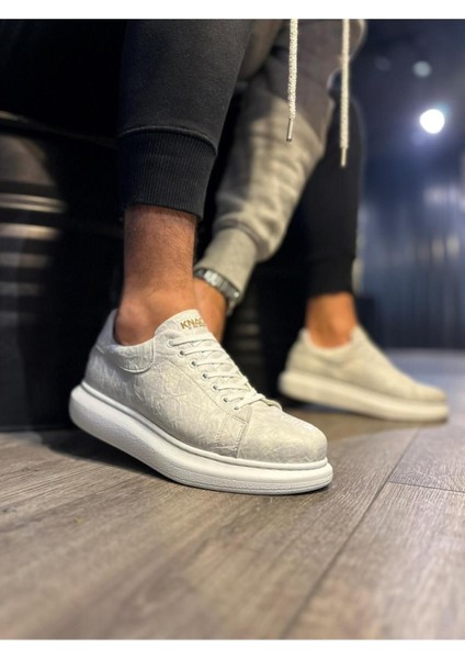 Knack Yüksek Taban Günlük Ayakkabı 044 Beyaz (Desenli)