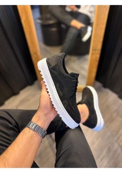Knack Günlük Ayakkabı T12 Siyah Süet (Beyaz Taban)