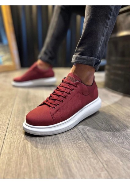 K&a Yüksek Taban Günlük Ayakkabı 045 Bordo (Beyaz Taban) fırsatları