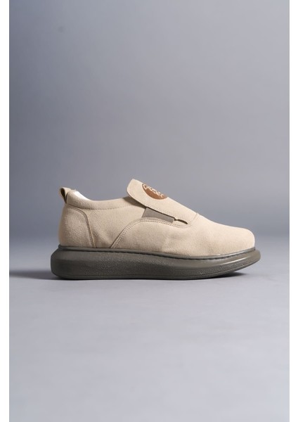 SLW161 Hippo Bağcıksız Süet Erkek Günlük Sneaker Ayakkabı Gt Bej