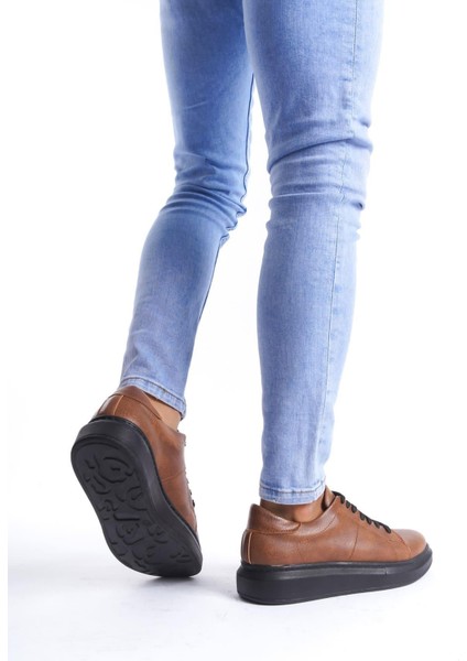 SLW151 Boost Bağcıklı Cilt Erkek Günlük Sneaker Ayakkabı St Taba modelleri