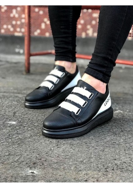 Wagoon WG029 3 Bant Legend Kömür Beyaz Kalın Taban Casual Erkek Ayakkabı modelleri