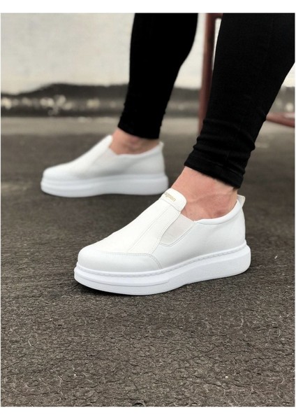 Kadın Beyaz Wagoon WG049 Beyaz Düz Casual Erkek Ayakkabı