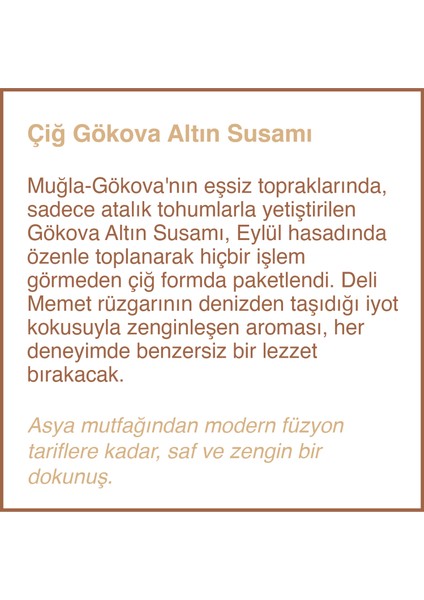 Çiğ Gökova Altın Susam – Atalık Tohum, Katkısız, Yerli Üretim (200 gr)