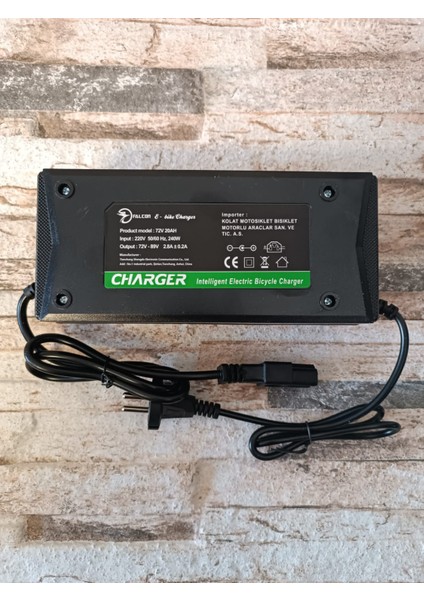 Elektrikli Bisiklet Şarj Cihazı 72V 20AH (6 Batarya Dolum Göstergeli)